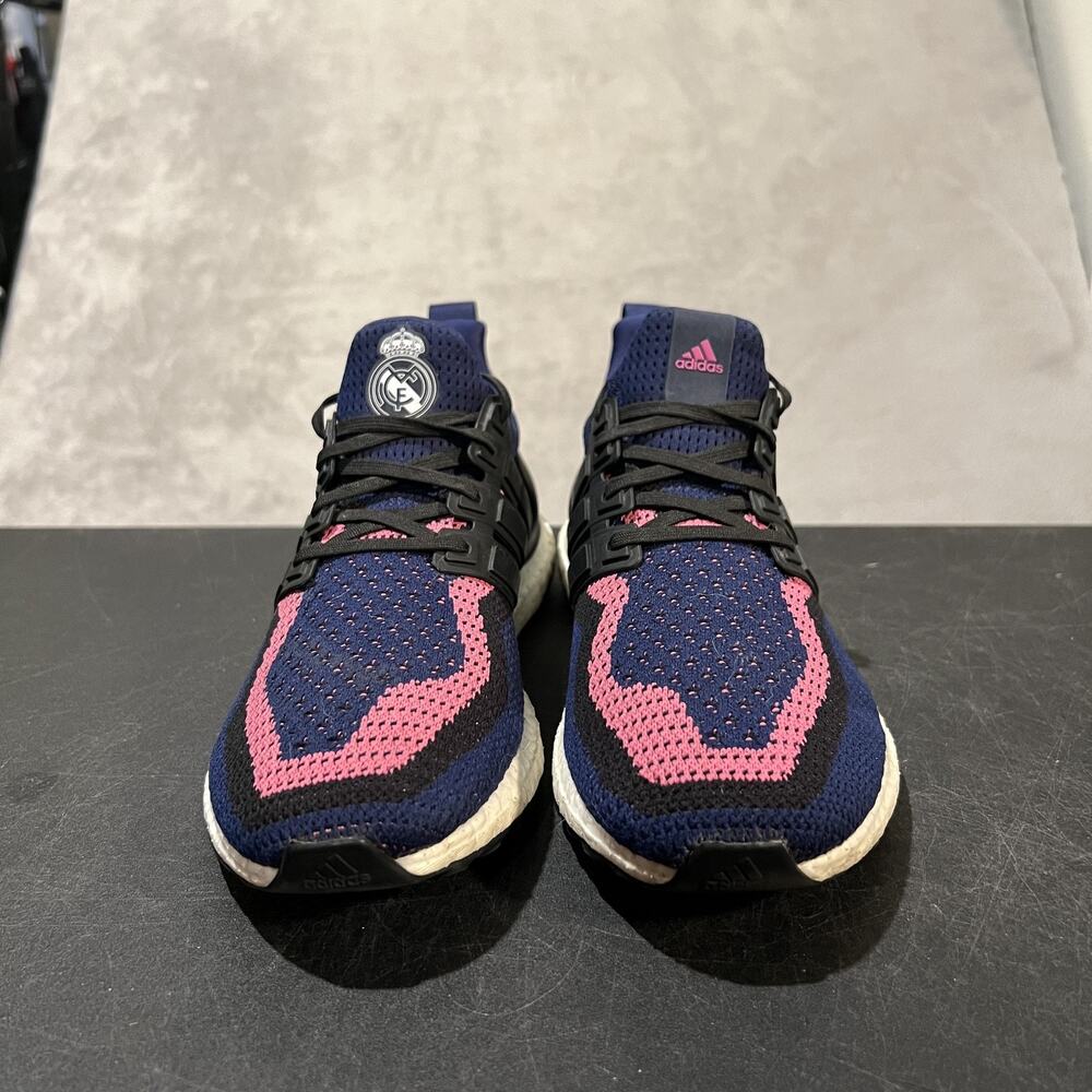 Real Madrid Shoes Ultraboost Mens 7.5 Navy Pink Adidas Soccer Running Primeblue - Picture 2 of 10